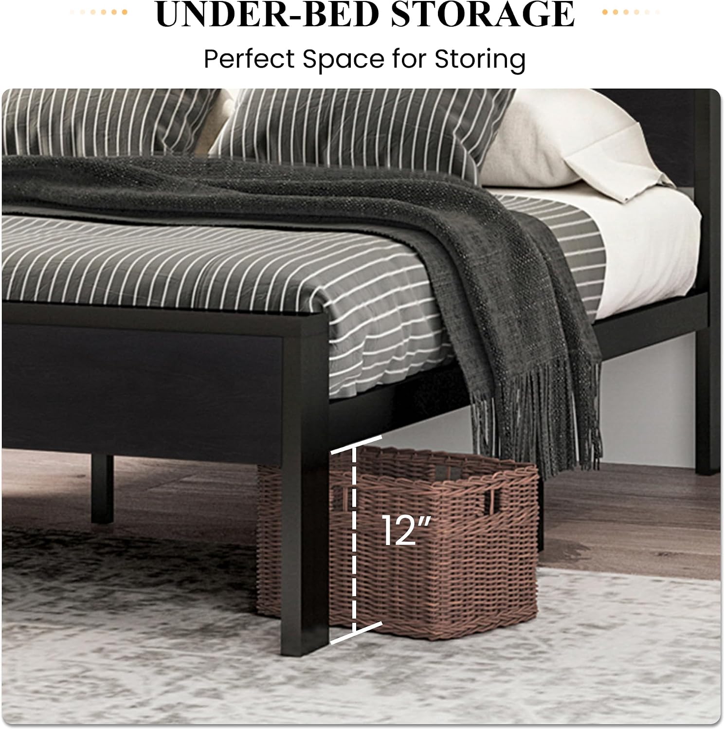 Detalle 2 de SHA CERLIN Metal Bed Frame, Queen