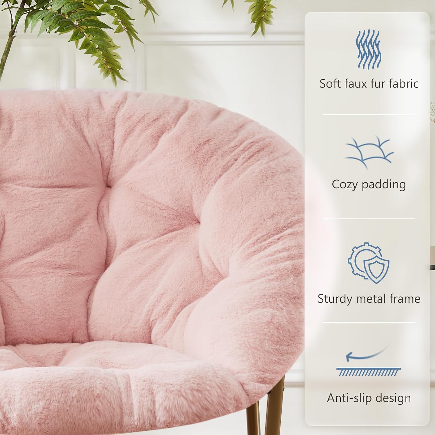 Detalle 2 de DUMOS Faux Fur Saucer Chair