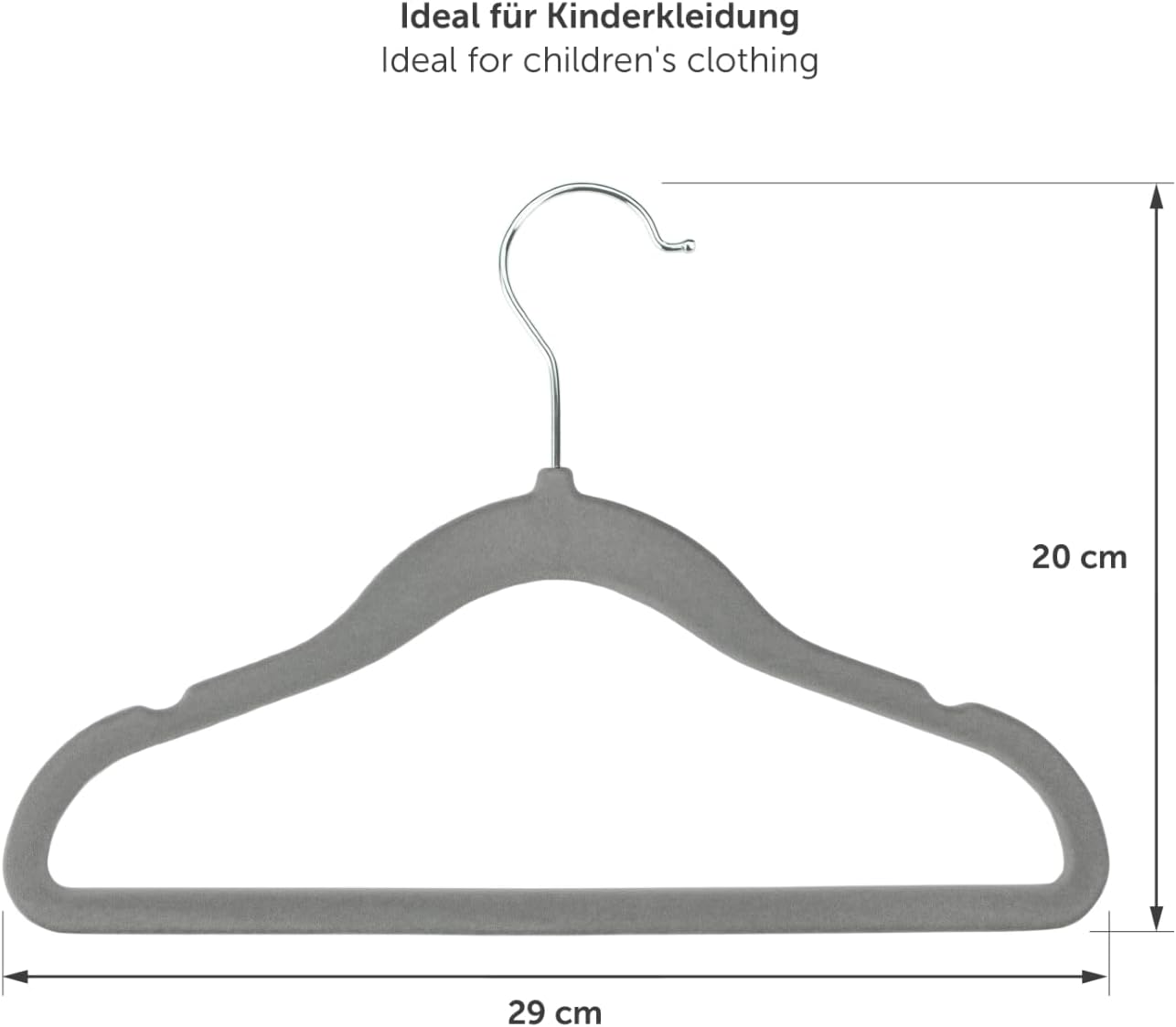 Thumbnail 4 de Laleni lot de 50 cintres antidérapants pour enfants avec housse en velours gris