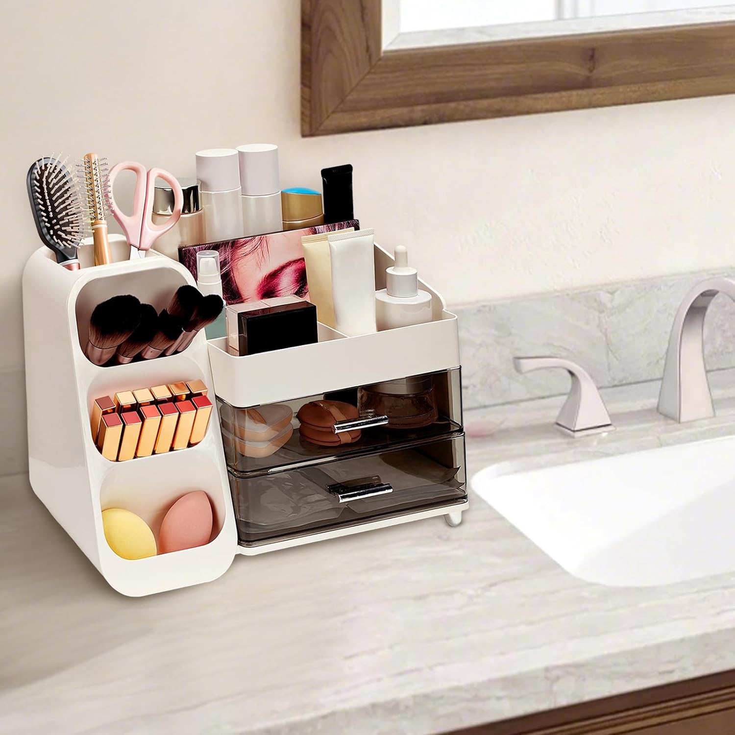 Thumbnail 6 de Mounting UP Make Up Organizer With Drawers (White, UK) – Spacious Cosmetic Display Case