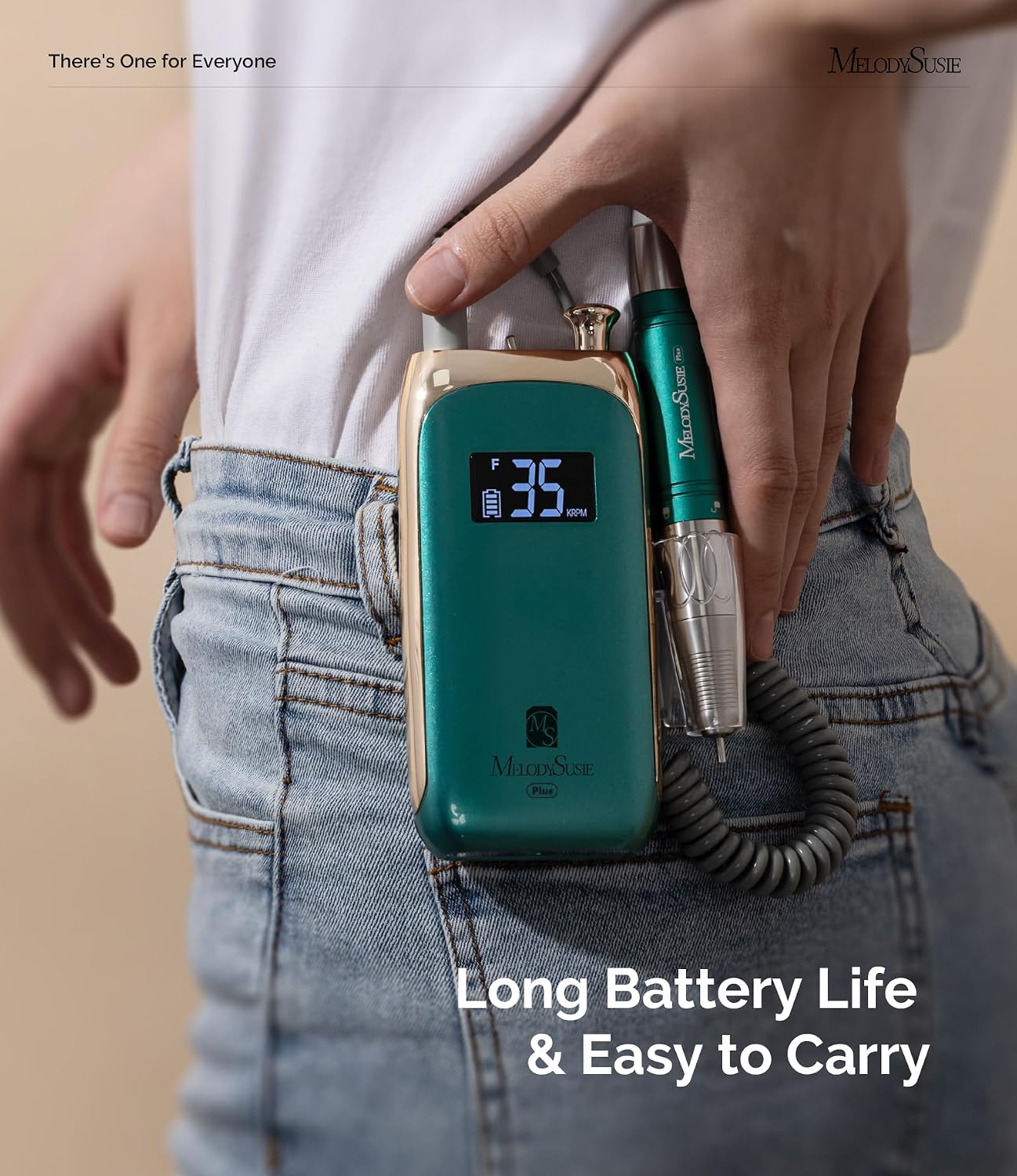 Detalle 2 de MelodySusie MB450C : ponceuse électrique à ongles sans fil portable avec 6 embouts