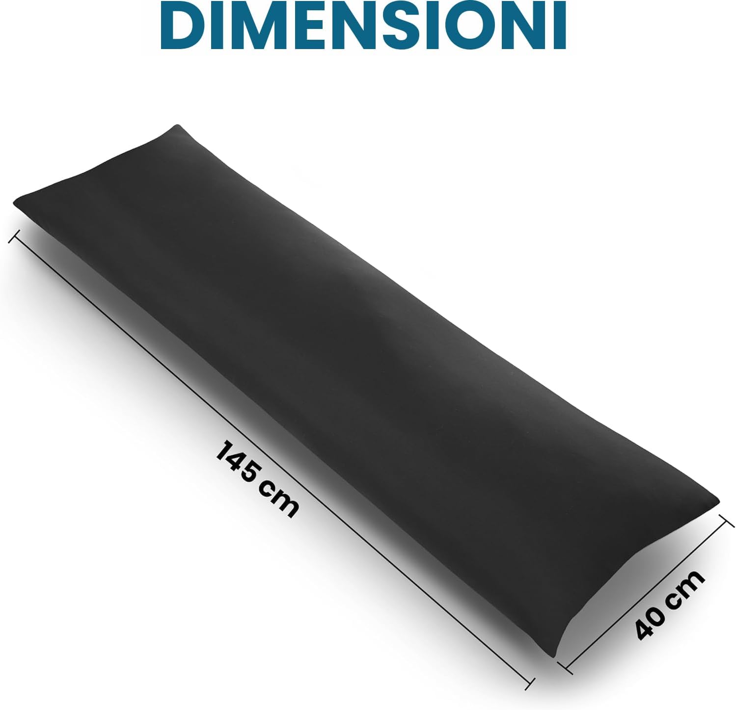 Detalle 2 de Utopia Bedding Cuscino per Dormire Laterale 40x145 cm – supporto maternità e sonno laterale, Nero