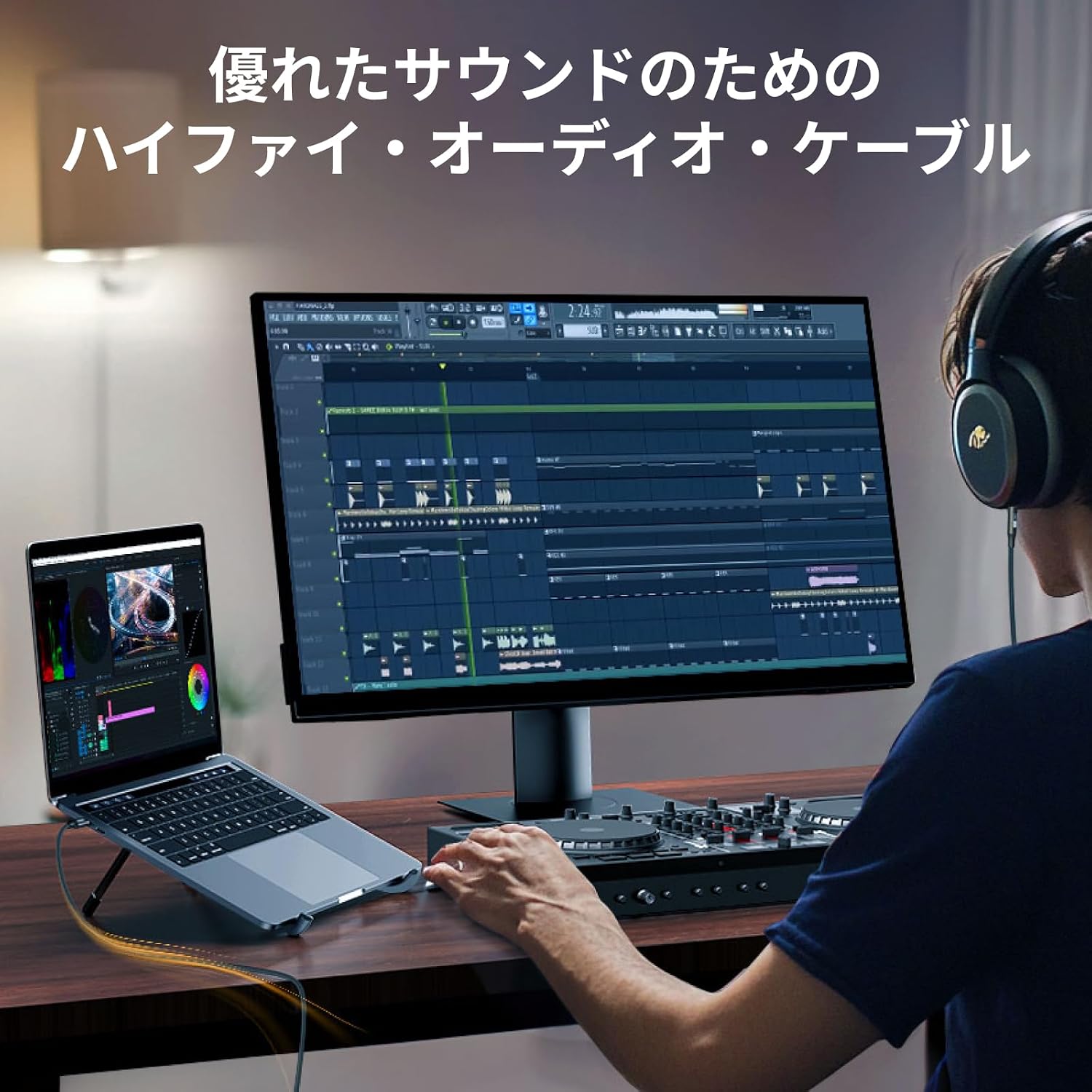 Thumbnail 3 de UGREEN CM450 USB-C to 3.5mmオーディオ変換ケーブル DAC搭載・1m・ナイロン編み