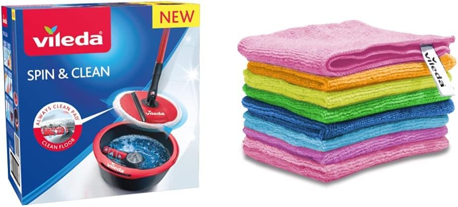 Detalle 2 de Vileda Spin & Clean Kit Complet Lavage Sol – Système d'essorage manuel et rouleau nettoyant