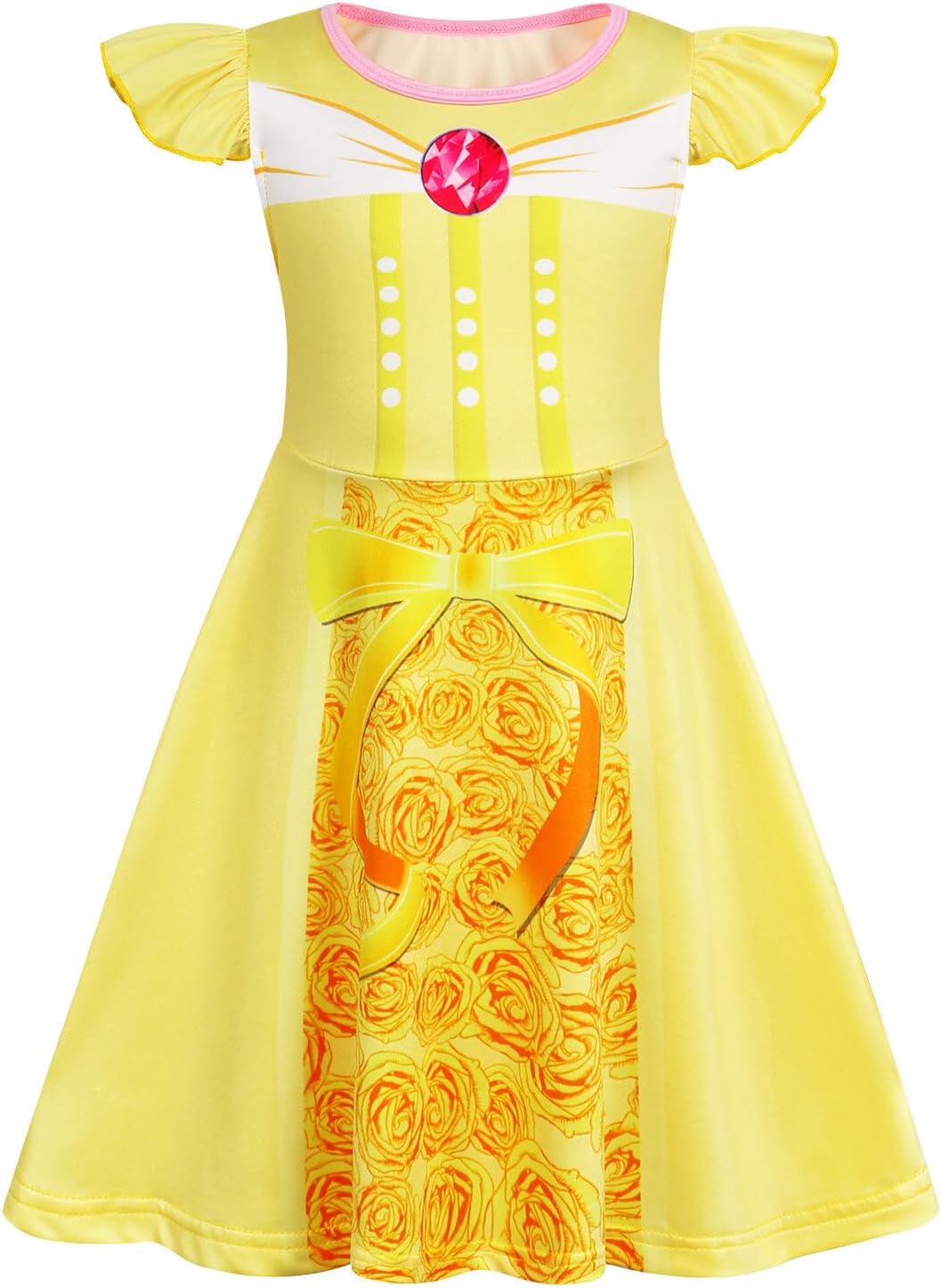 Detalle de Girls' Princess Nightgown in Milk Silk Polyester