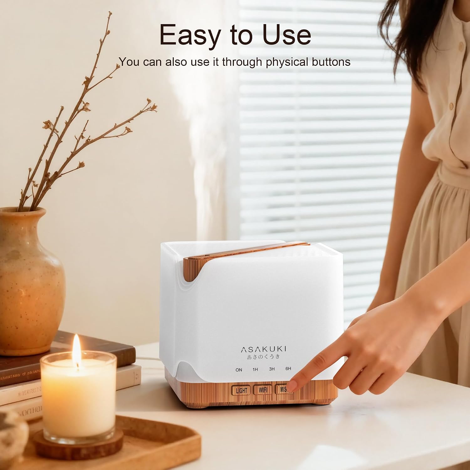 Detalle 1 de ASAKUKI Essential Oil Diffuser 700 ml