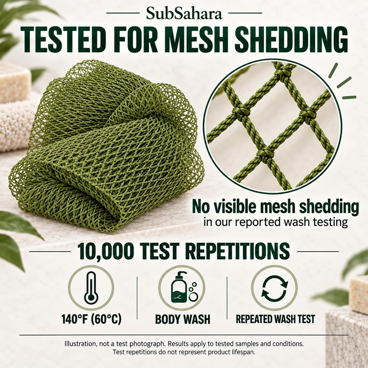 Thumbnail 6 de SubSahara Authentic African Net Sponge (2-Pack) for Body & Face — Gentle Exfoliating Loofah Sponge, Travel-Friendly, Quick-Drying