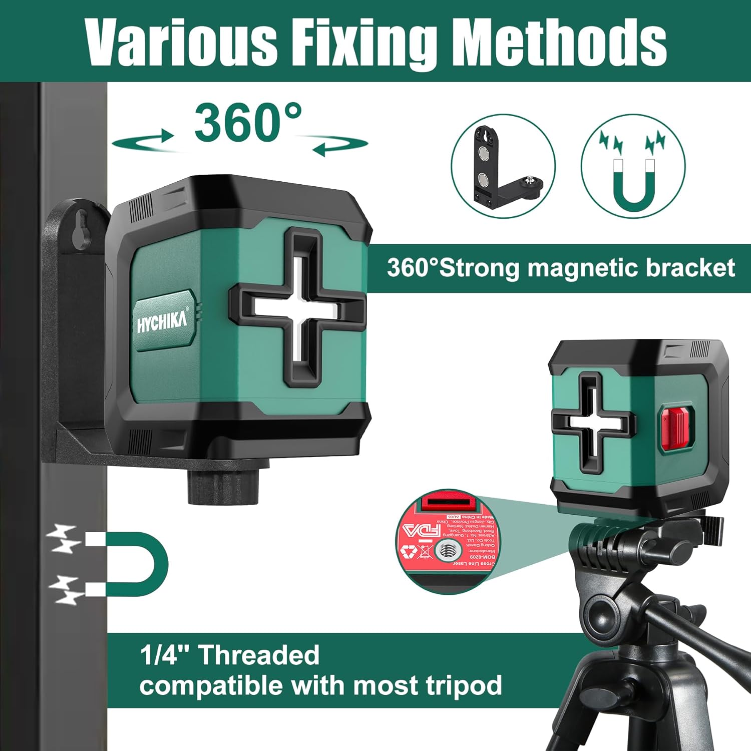 Thumbnail 4 de HYCHIKA Laser Level 15 m Green cross-line laser 📷