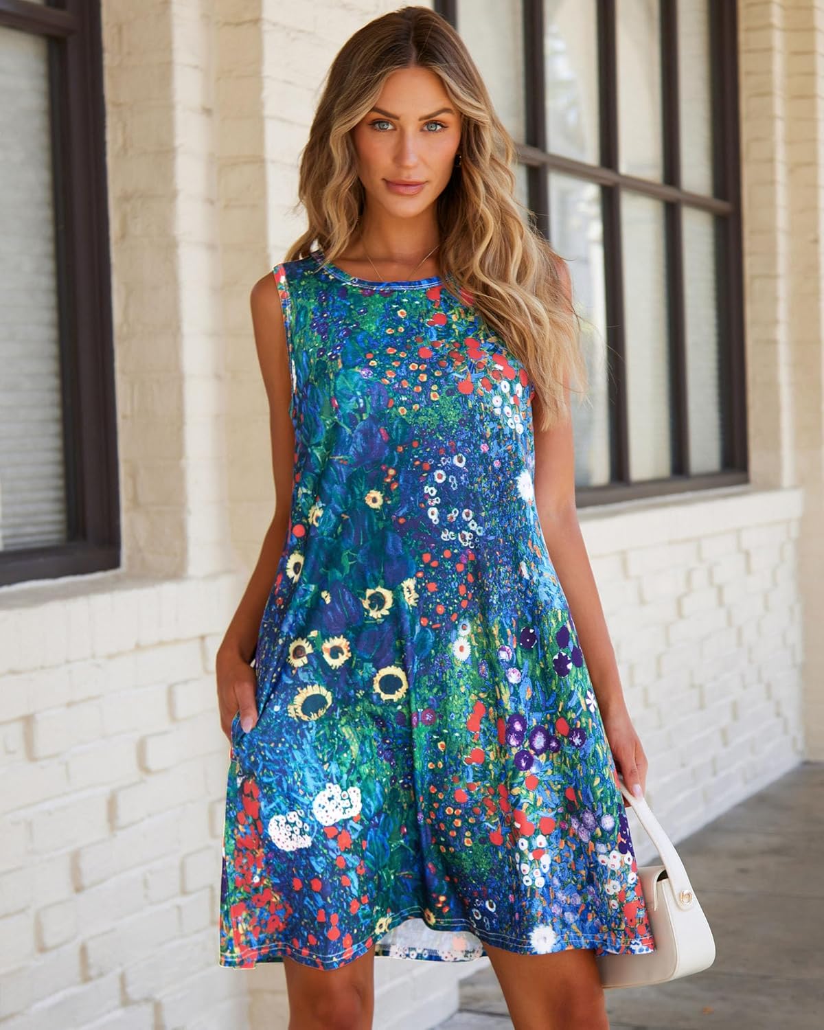 Thumbnail 1 de elescat Women’s Summer Dresses 2026 Beach Casual Floral Tank Sundress with Pocket