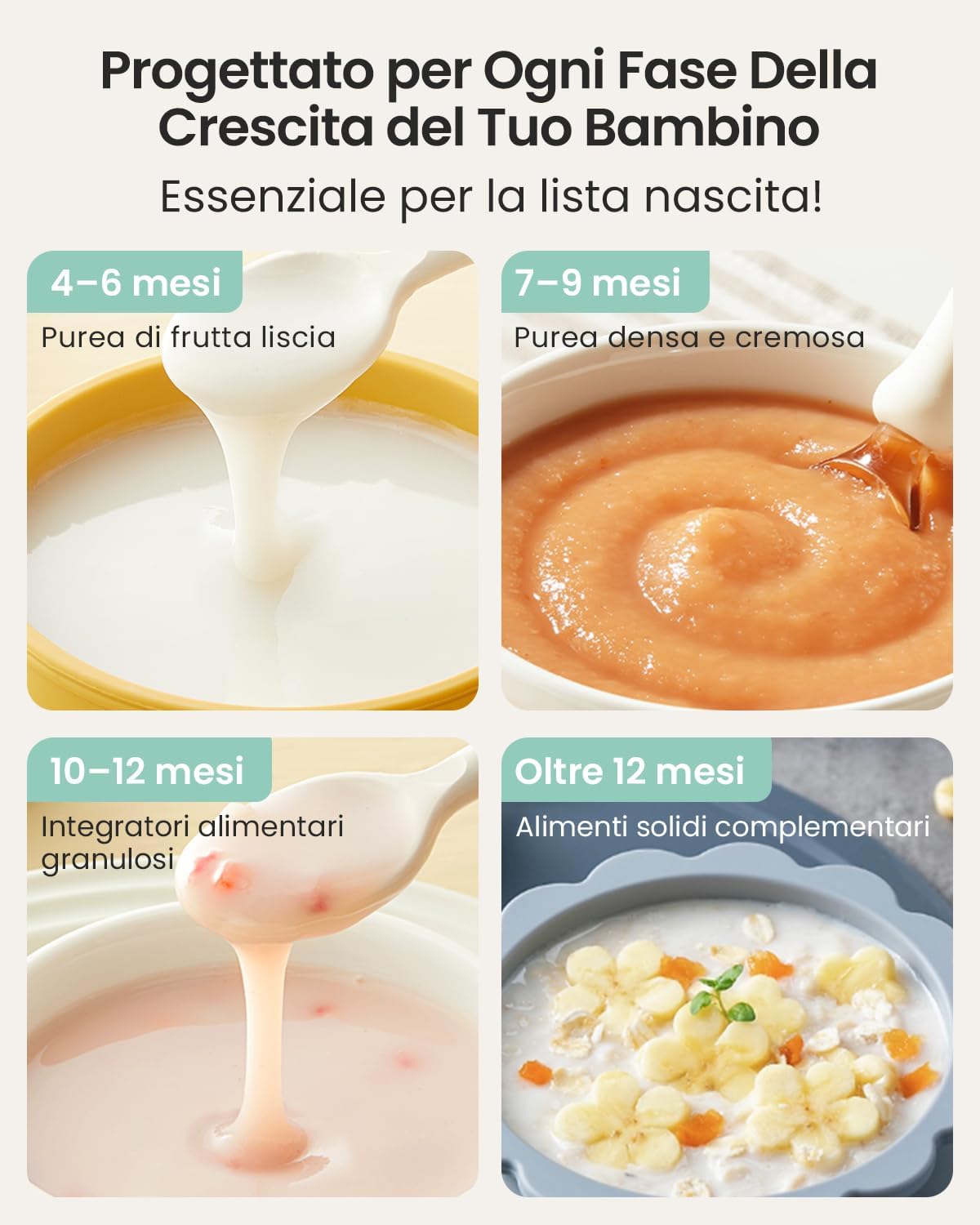 Detalle de Grownsy Cuocipappa Multifunzione per neonati 🍲