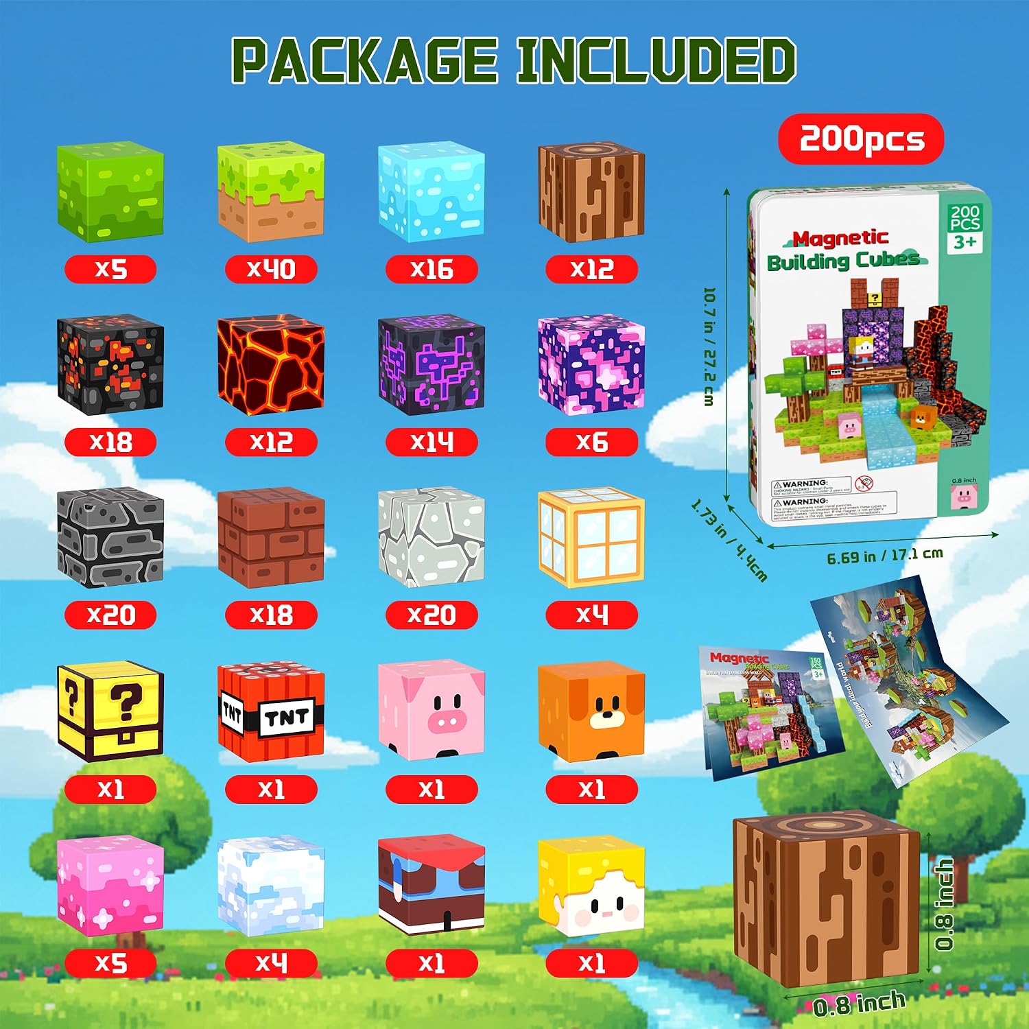 Detalle 2 de OUGUI 200 Magnetic Blocks Set 🧩