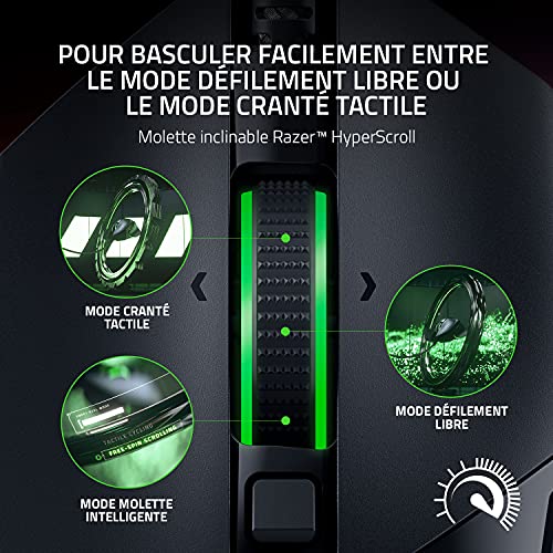 Detalle de Razer Basilisk V3, souris gaming filaire avec 11 boutons et capteur Focus+ 26 000 DPI