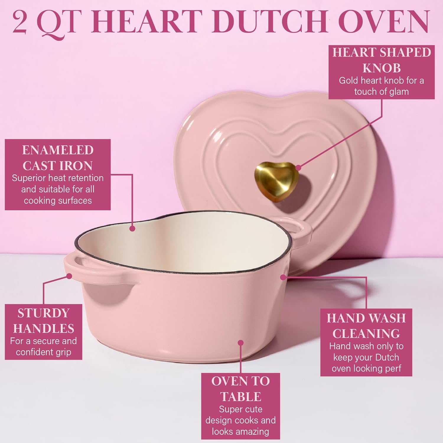 Thumbnail 5 de Paris Hilton Heart-Shaped Dutch Oven 2-Quart