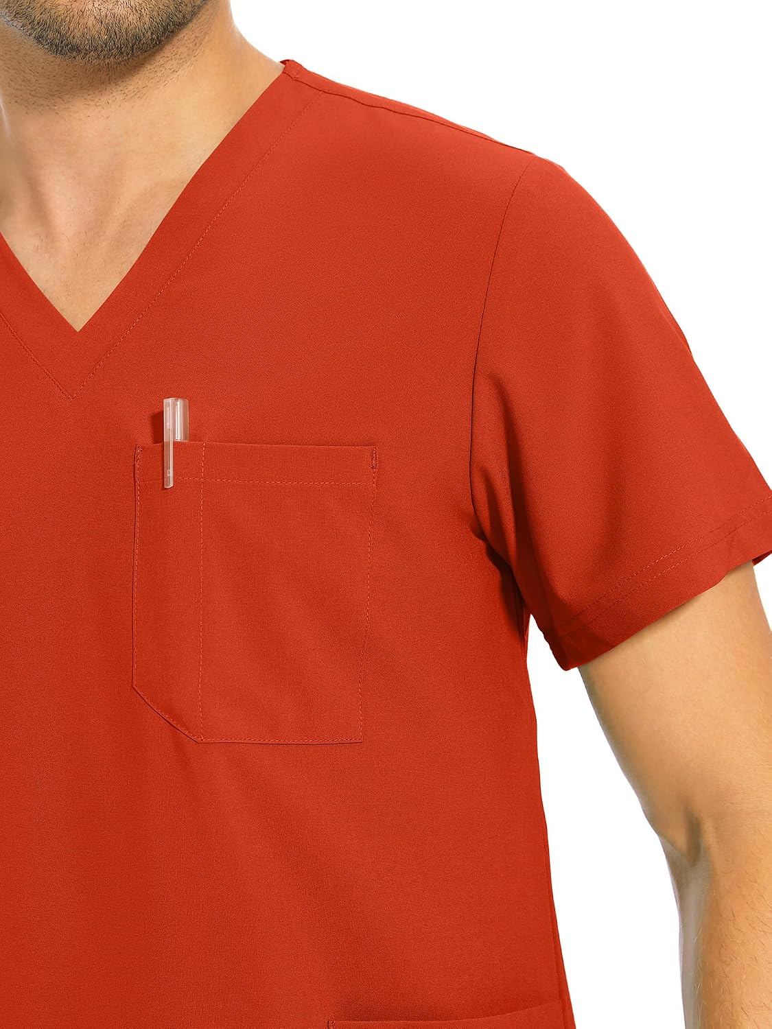 Detalle 2 de COZYFIT Men's Scrub Set with V-Neck Top