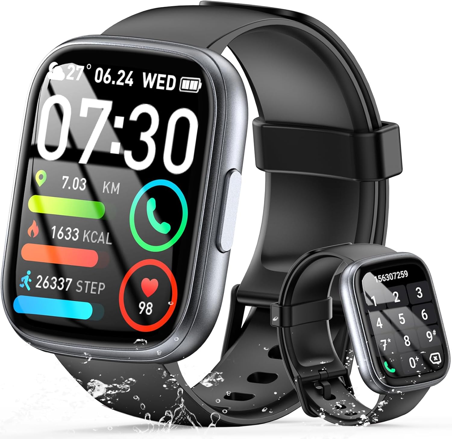 CILLSO Montre connectée Homme/Femme 1,95” HD avec appels Bluetooth, cardio, sommeil et 112 modes sport (IP68)