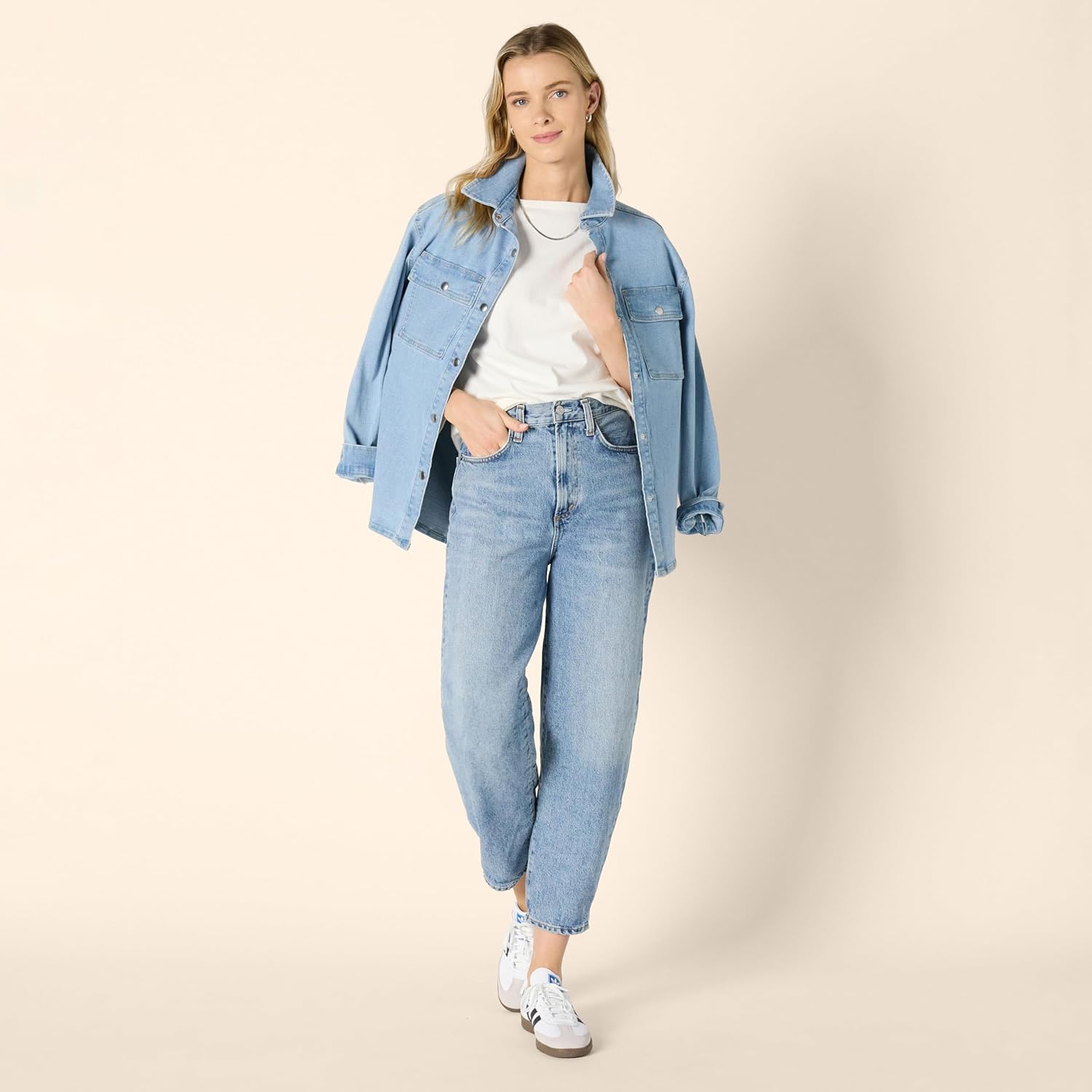 Thumbnail 3 de Amazon Essentials Damen U-Boot-Ausschnitt Langarmshirt aus schwerer Baumwolle – Herbst & Winter