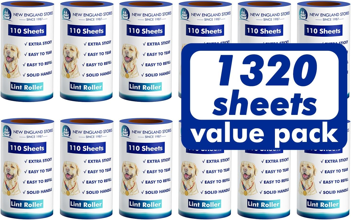 Detalle de Mage Value 1200 Sheets Lint Roller Set with 6 Upgraded Handles (6 Rollers + 6 Refill)