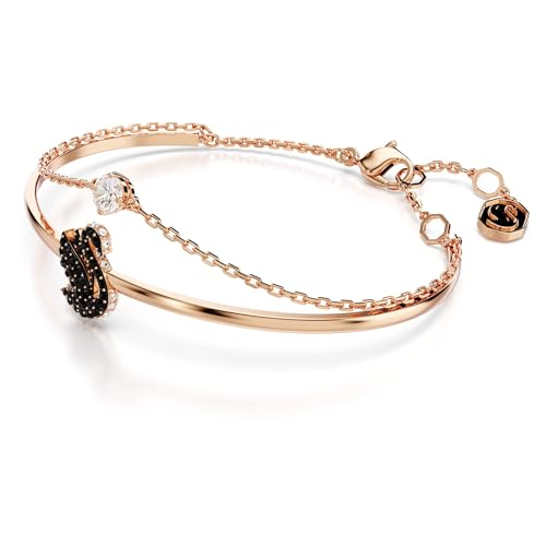 Detalle 2 de Swarovski Brazalete Swan cisne negro, baño oro rosa 💍