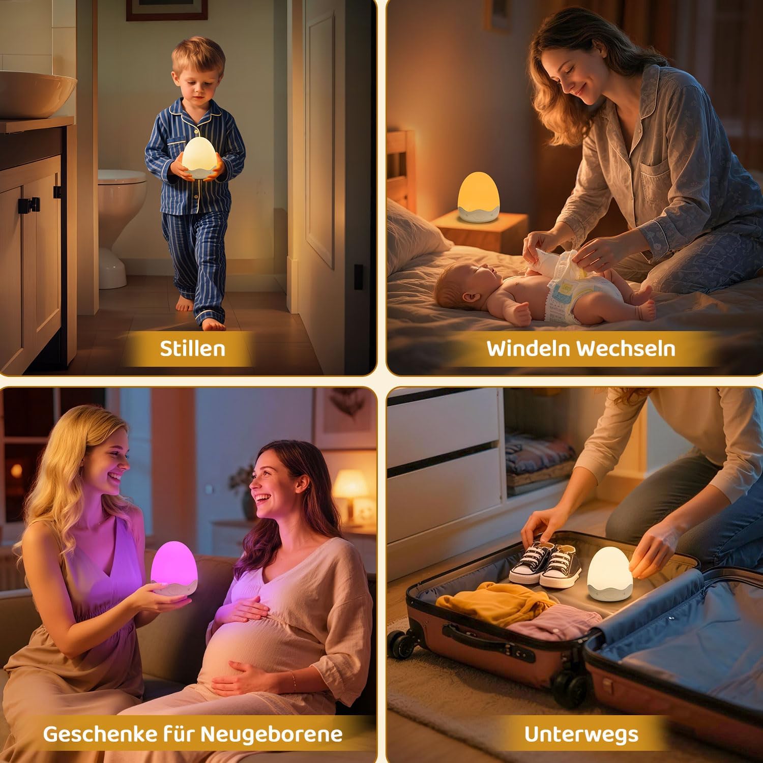 Thumbnail 6 de COOLNIGHT Nachtlicht Kinder Eggy Egg – dimmbares Stilllicht mit Touch, Fernbedienung, 10 Farben und langer Akku