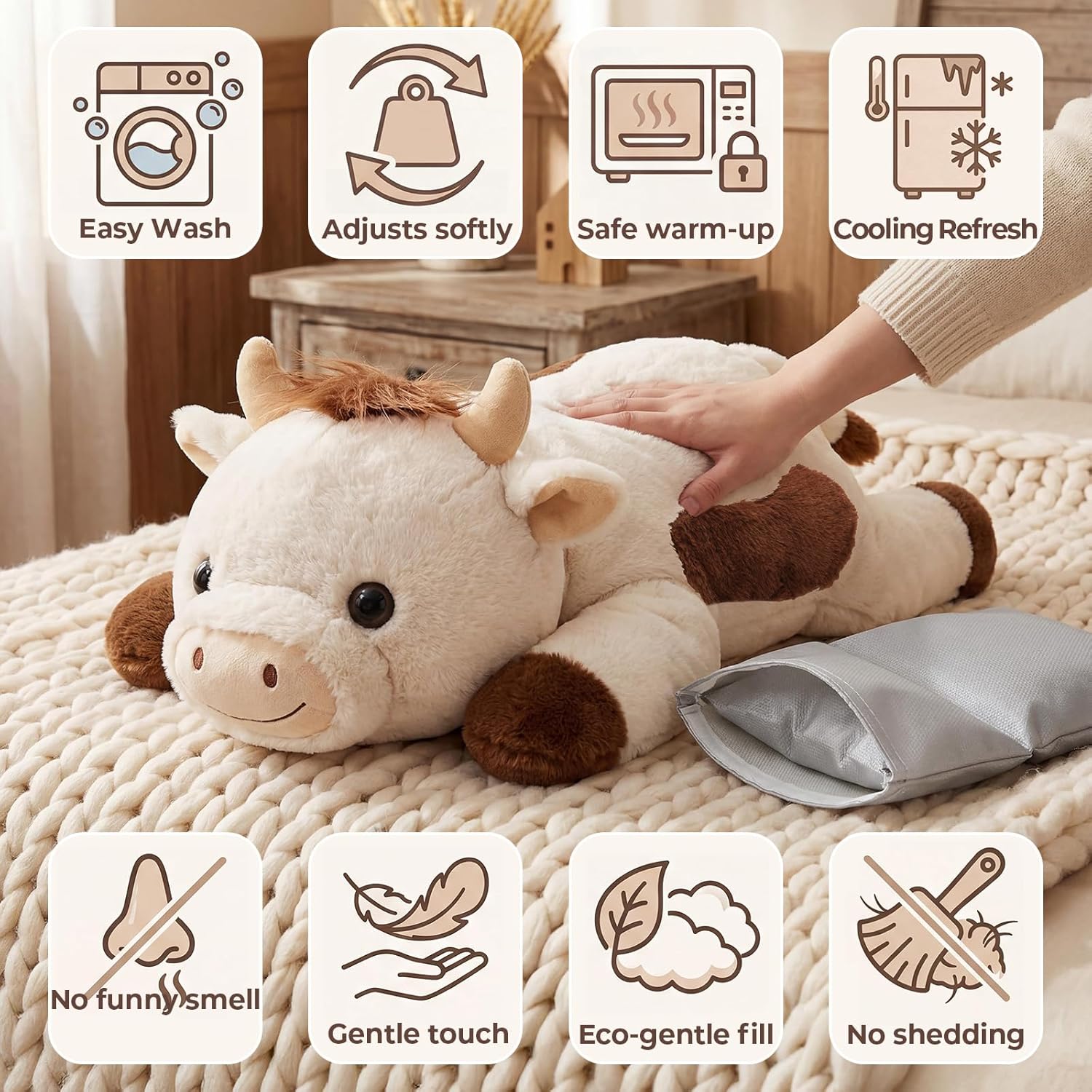 Thumbnail 6 de Mewaii 23-Inch Weighted Cow Plush