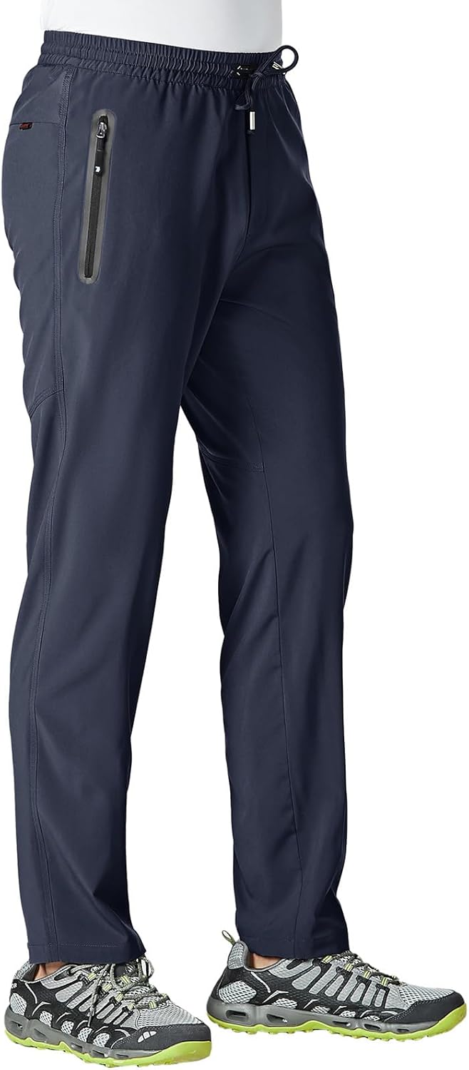 Detalle de Rdruko Men's Casual Pants: Lightweight Quick-Dry for Running, Hiking, and Everyday Wear