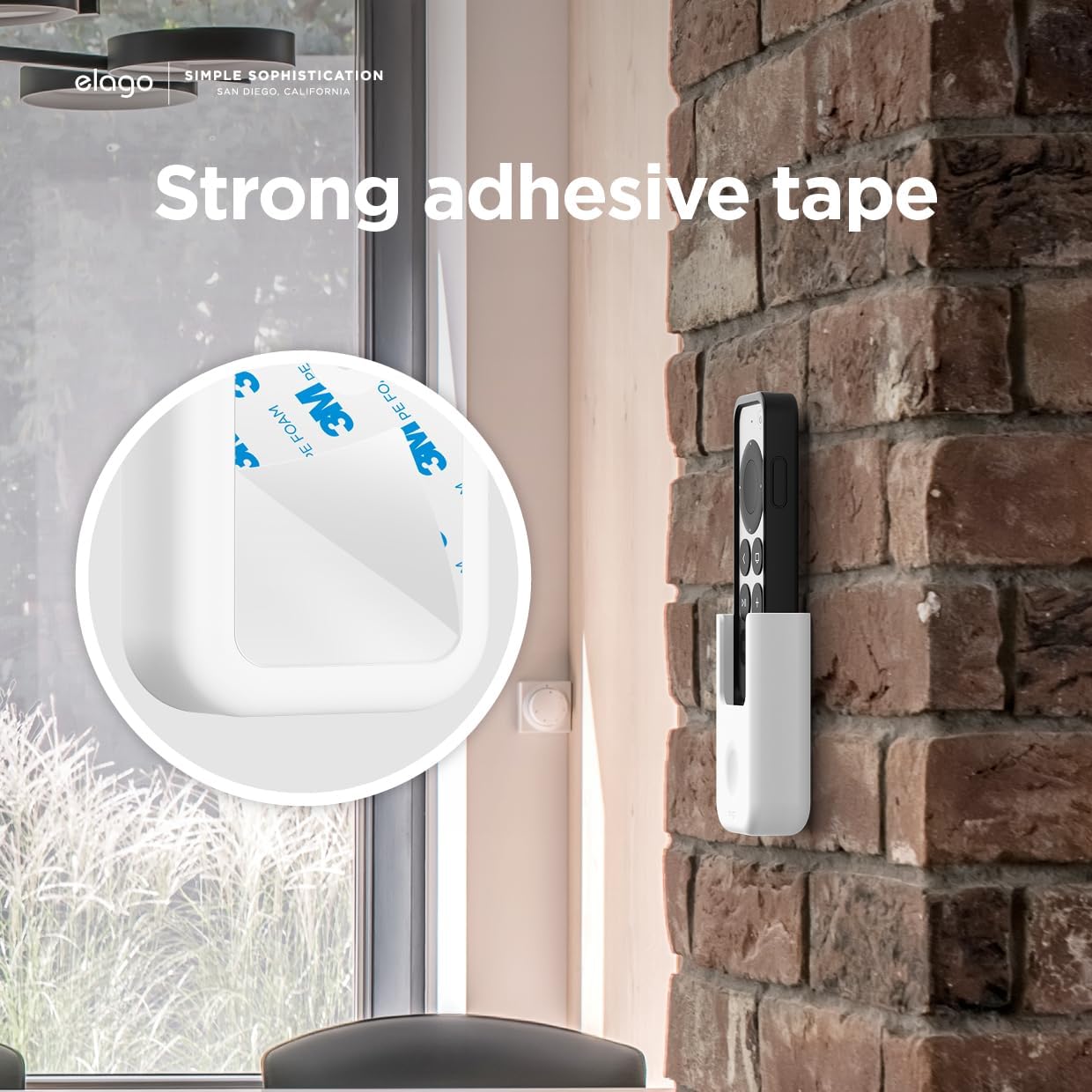 Thumbnail 4 de elago Remote Holder Mount for Apple TV 4K Siri Remote (2nd Gen) & 3rd (2022) — Wall or Sticker Mount, White