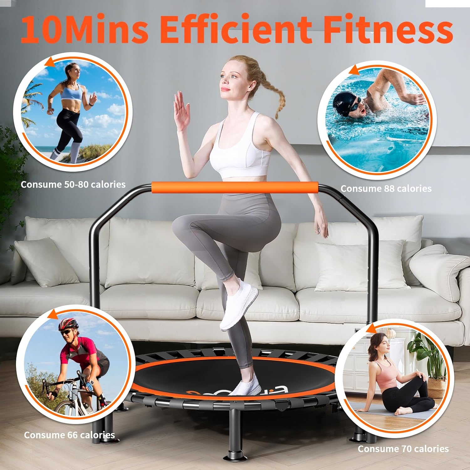 Thumbnail 6 de FitinOne 40"/48" Foldable Mini Trampoline with 330 lbs Capacity