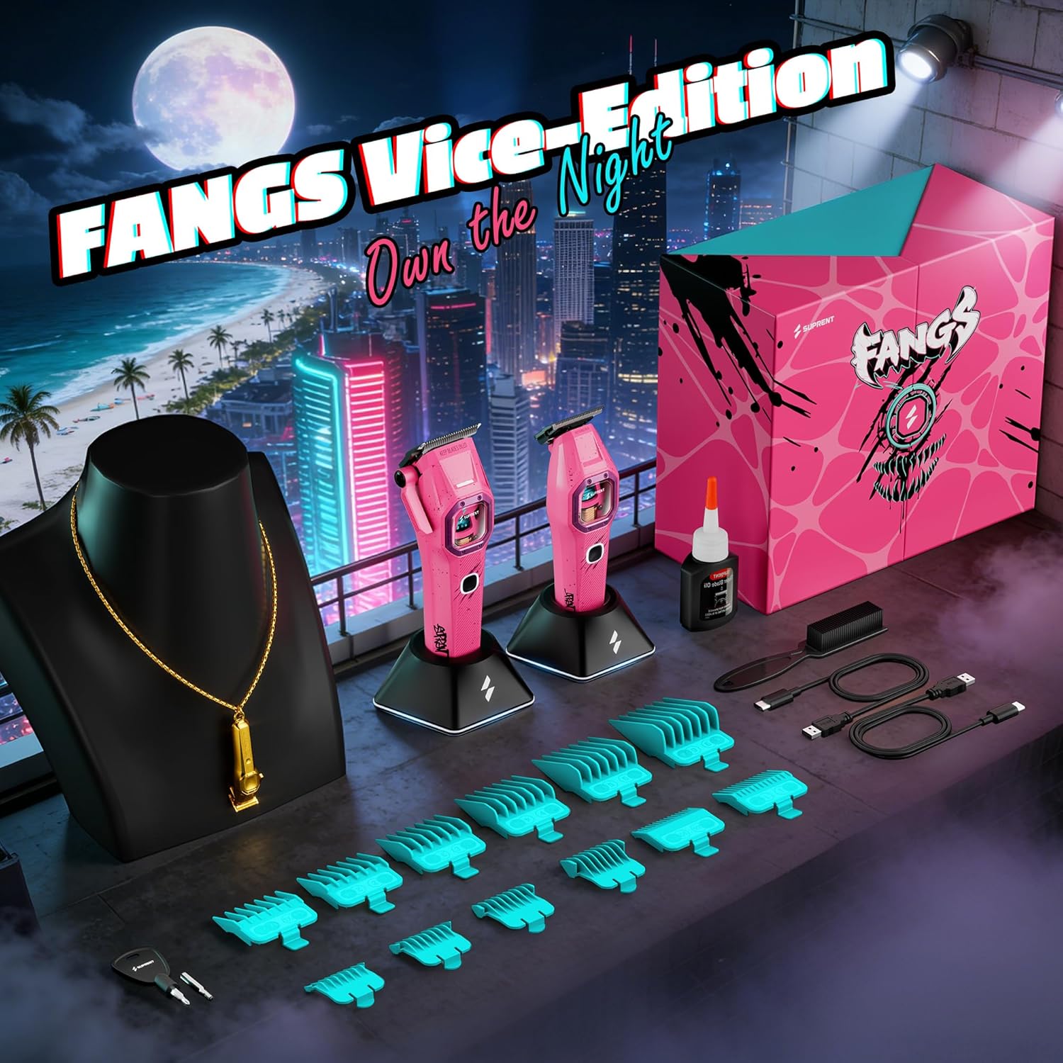 Thumbnail 6 de SUPRENT Fangs Professional Barber Clippers: 13,000 RPM Vector Motor Kit