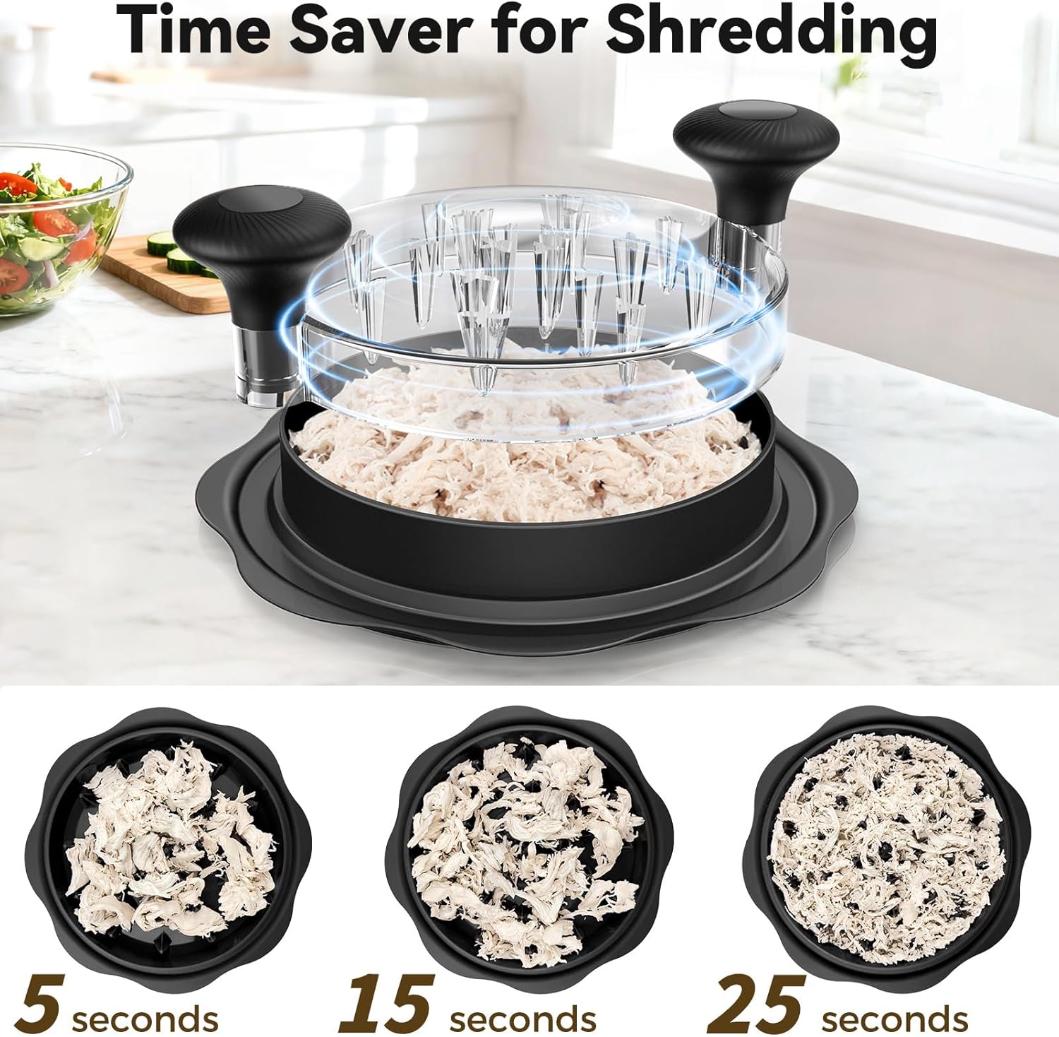 Thumbnail 2 de Ukeetap 10" Pro Chicken Shredder Tool Twist Large: BPA-Free, Non-Slip Kitchen Helper
