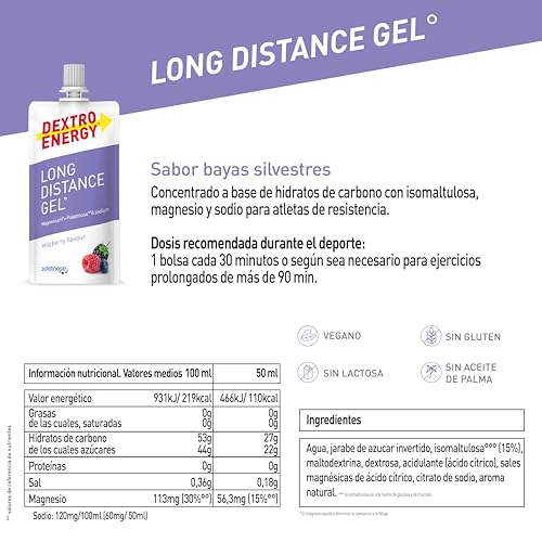 Thumbnail 5 de Dextro Energy Long Distance Gel Wildberry + Magnesium und Natrium 12x50ml