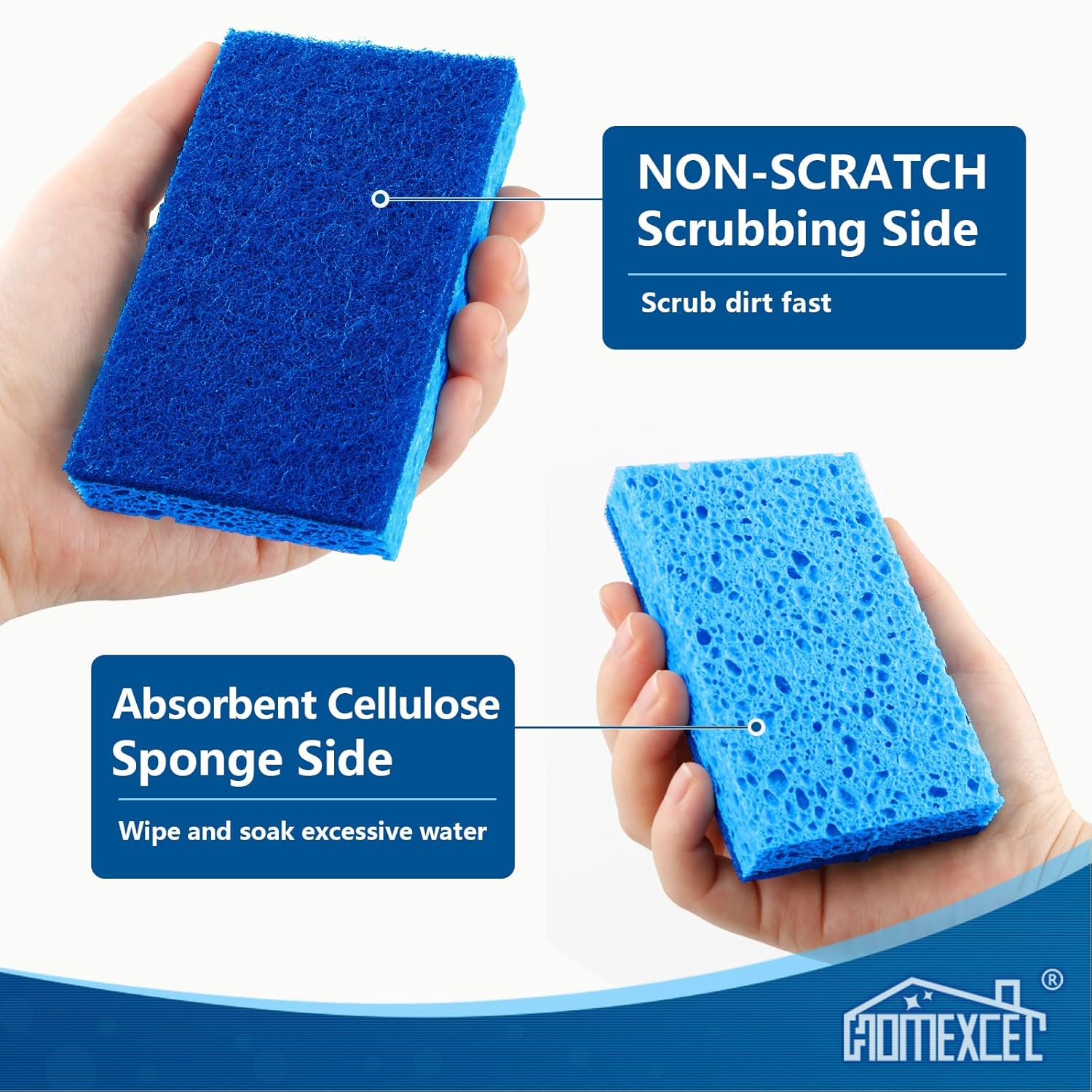 Thumbnail 1 de HOMEXCEL Kitchen Sponges (24 pcs) — Non-Scratch Dual-Sided Scrub & Wipe Sponges