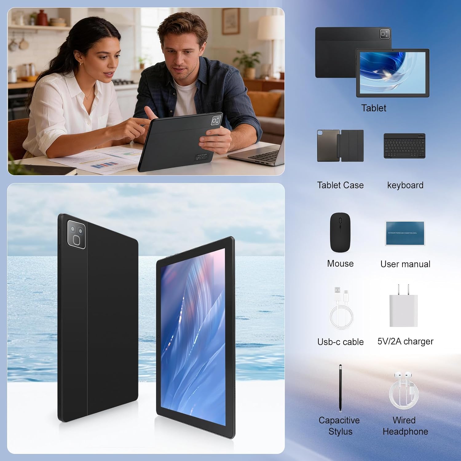 Thumbnail 6 de MUISOO 11-inch Android Tablet with Keyboard and Accessories (256GB + 1TB Expand)
