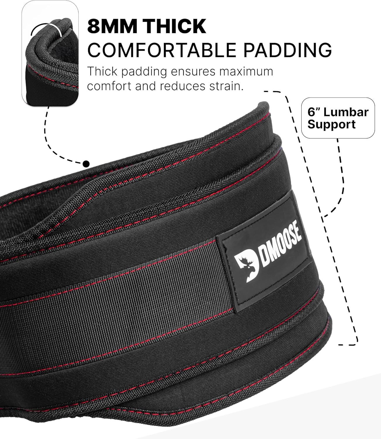 Detalle de DMoose Fitness Dip Belt with 36" Steel Chain, Neoprene Padding (Supports 350 lbs)