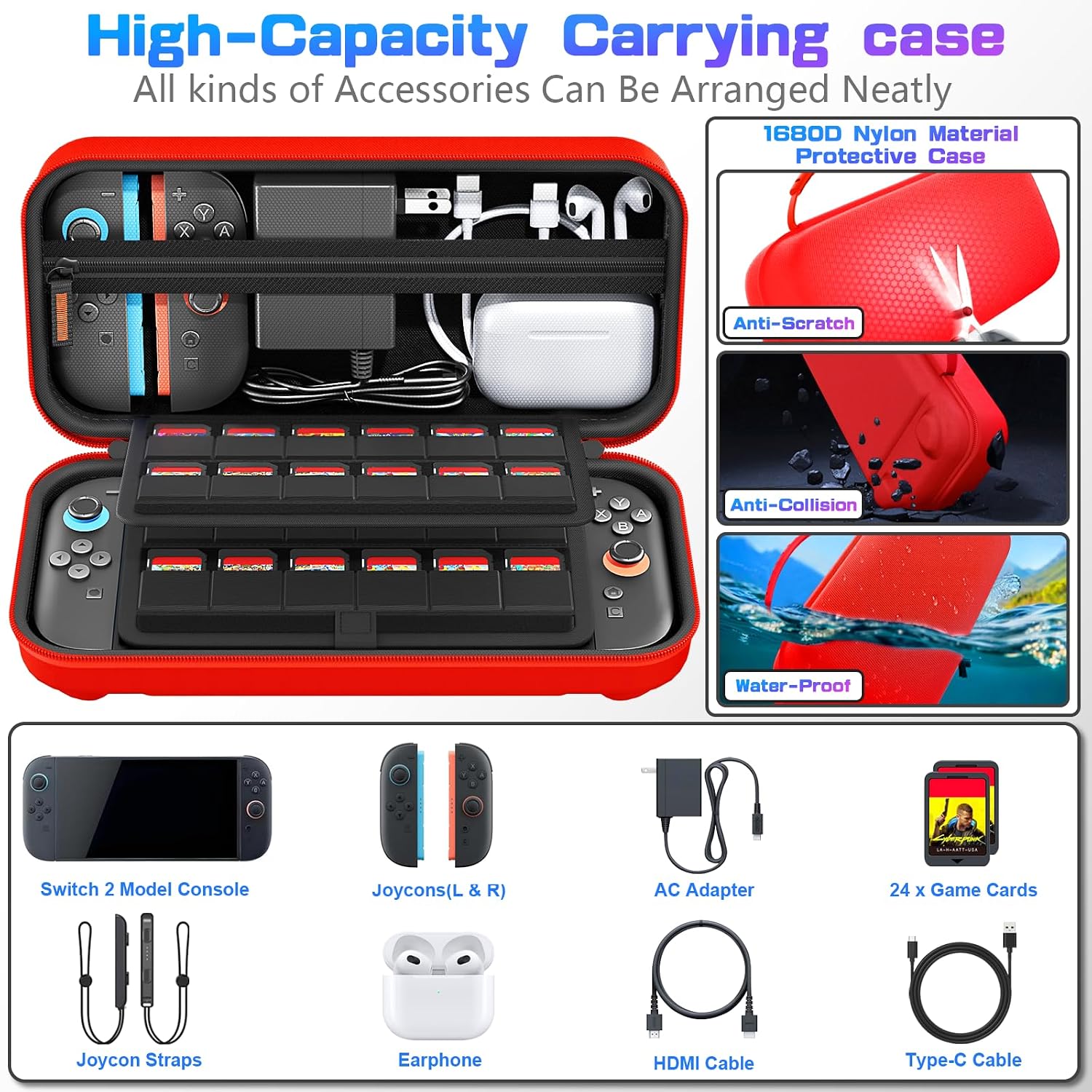 Detalle 2 de daydayup Switch Carrying Case 24-Game Slots