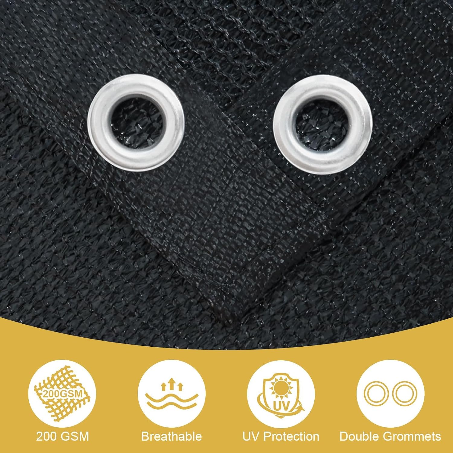 Detalle 1 de Shade&Beyond 90% Sun Shade Cloth, 10' x 10' HDPE Mesh Canopy with Grommets
