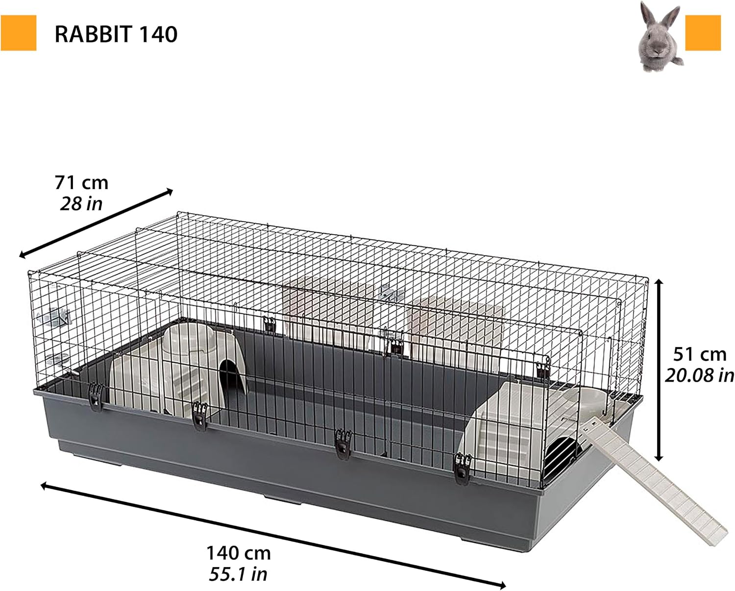 Thumbnail 2 de Ferplast Rabbit 140 cage 140 x 71 x 51 cm 🐰