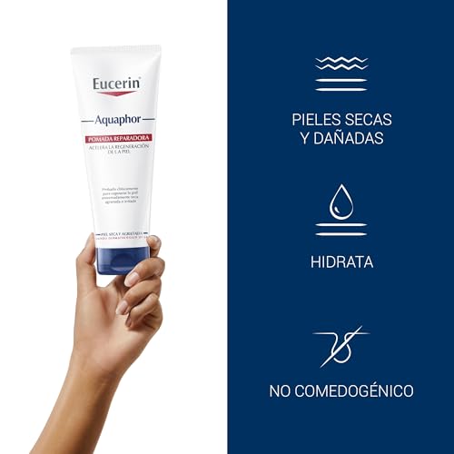 Detalle de Eucerin Aquaphor Pomada Reparadora 220 ml: crema hidratante y cicatrizante para piel seca y agrietada