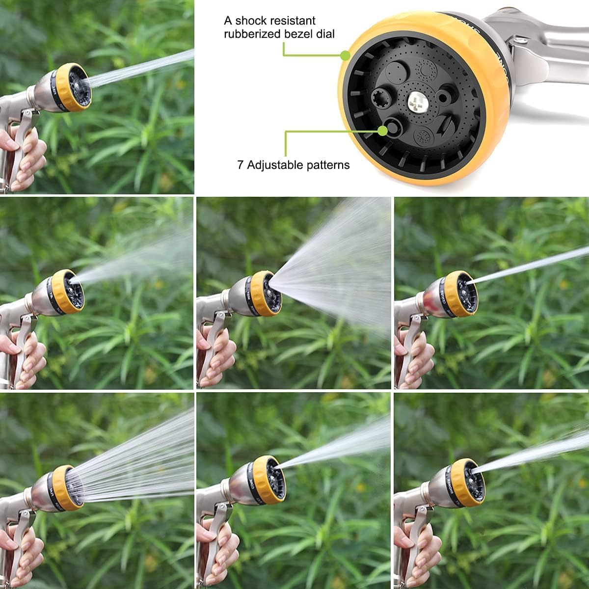 Thumbnail 3 de FANHAO Gartenbrause 7 Sprühmuster aus Metall
