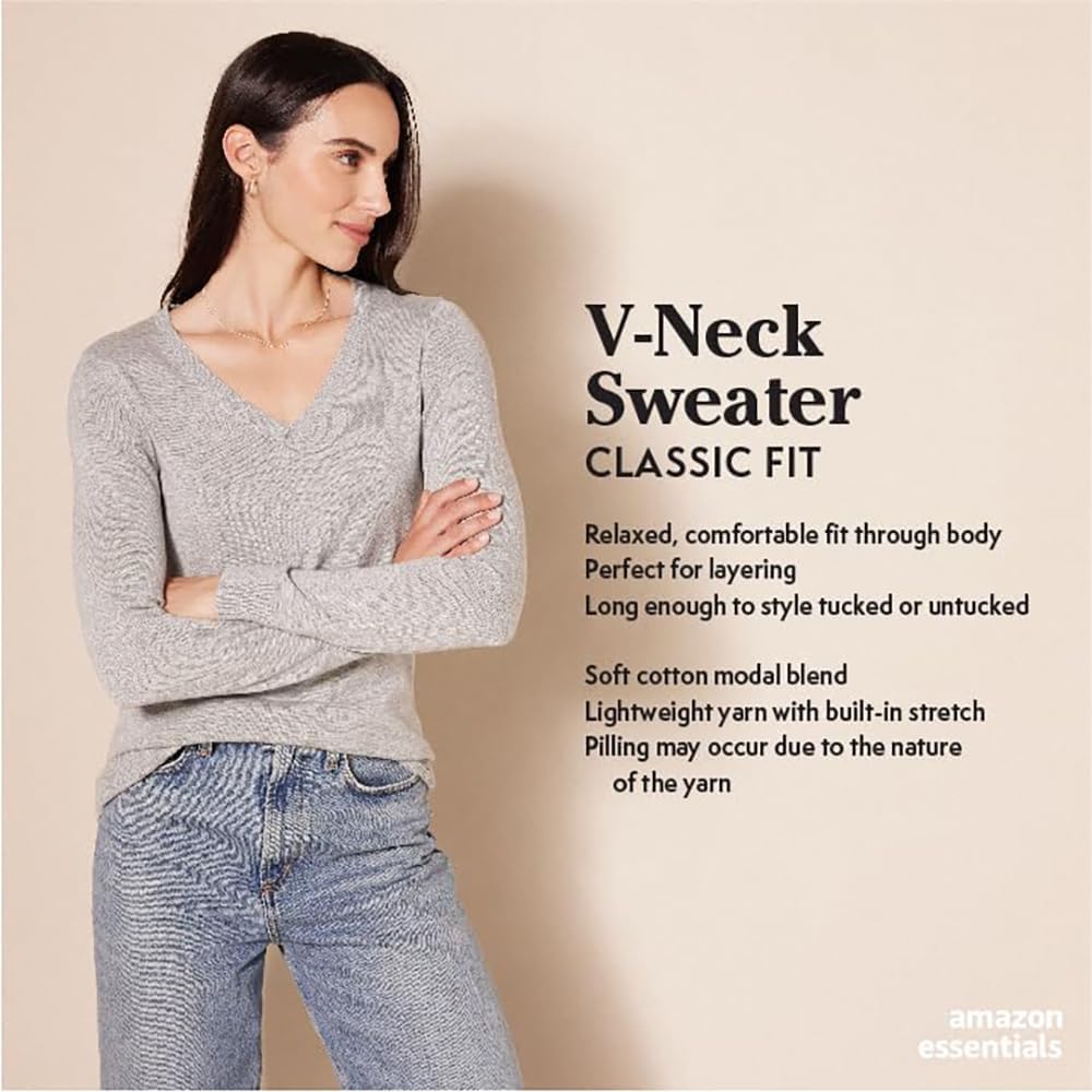 Detalle 2 de Amazon Essentials V-Neck Sweater for Everyday