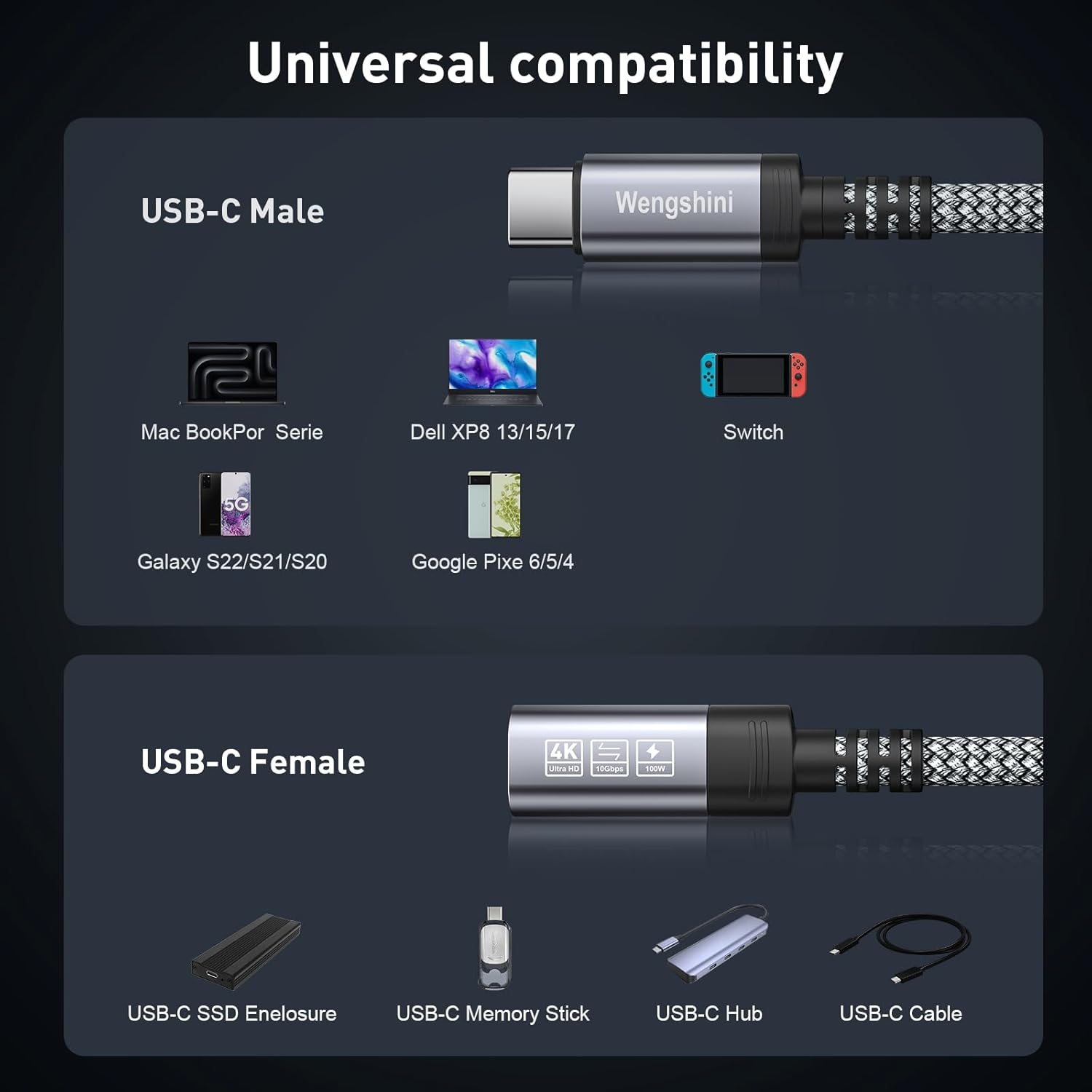 Thumbnail 6 de Wengshini USB C Verlängerung 1,5 m