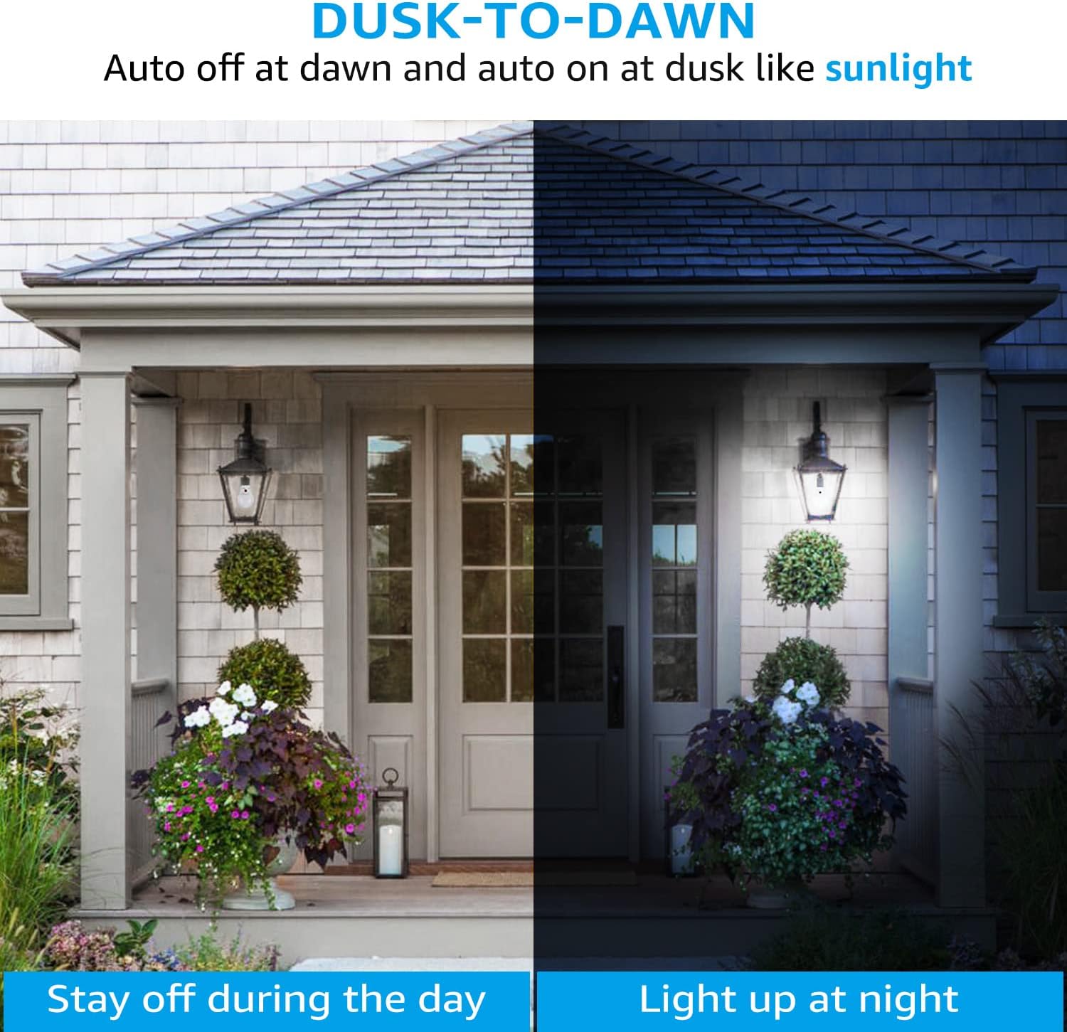 Detalle 2 de TORCHSTAR A-50408 A19 Outdoor LED Bulbs, 5000K Daylight, Dusk-to-Dawn Sensor