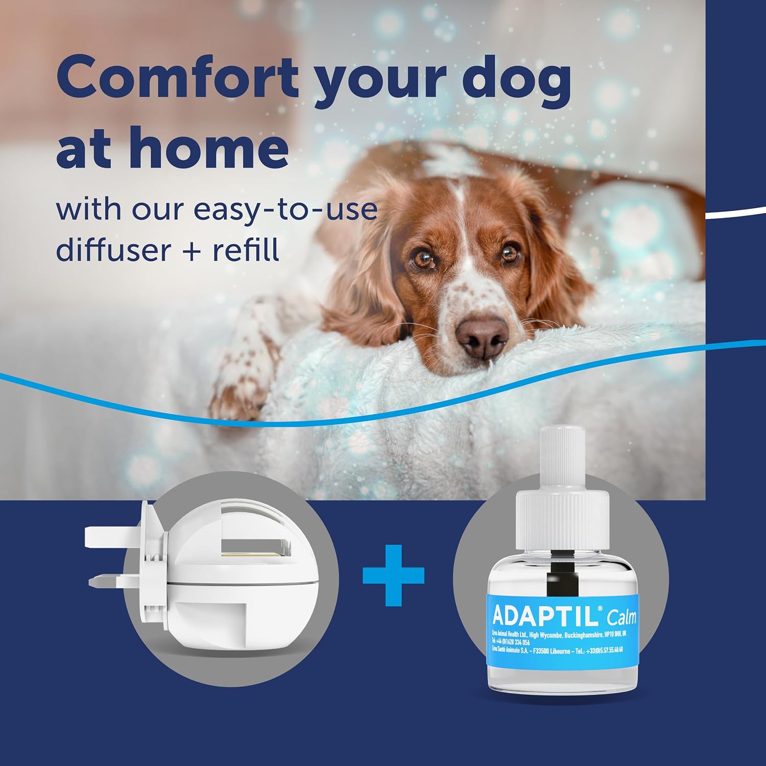 Detalle de Adaptil Calm Home Diffuser for Dogs with 30 Day Refill – Calming pheromone diffuser to ease anxiety in dogs