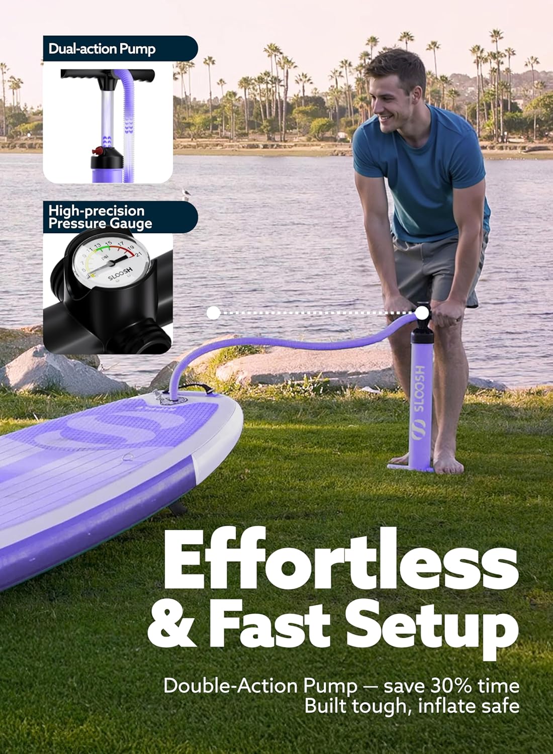 Thumbnail 3 de SLOOSH Ripple 10'6" Inflatable SUP with Premium Accessories