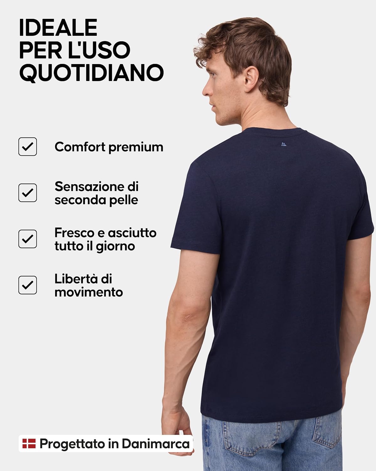 Thumbnail 2 de DANISH ENDURANCE T-Shirt Uomo Cotone: Maglietta intimia senza etichetta in cotone + modal