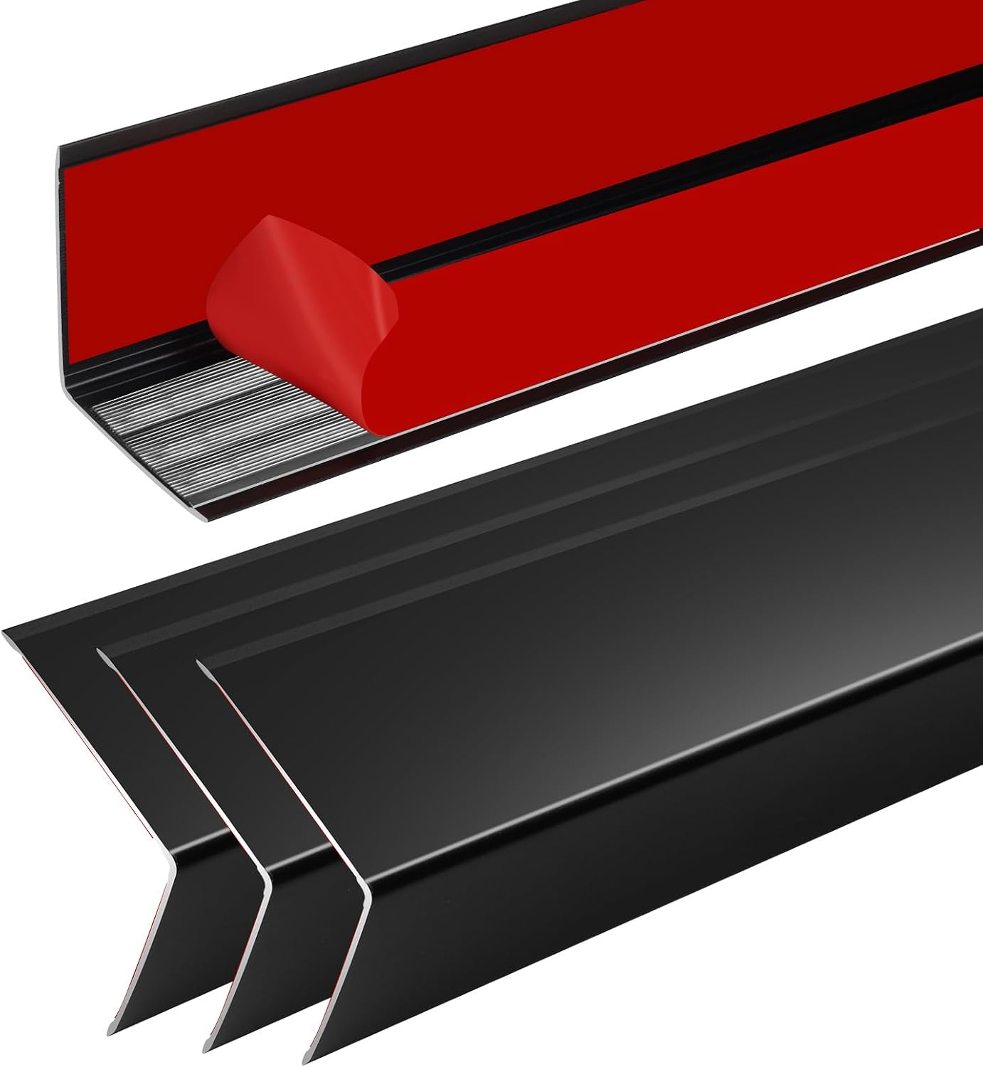 Detalle de Orechic 4Pcs 48" Black Metal Corner Protectors (L-Molding) – 48" x 2