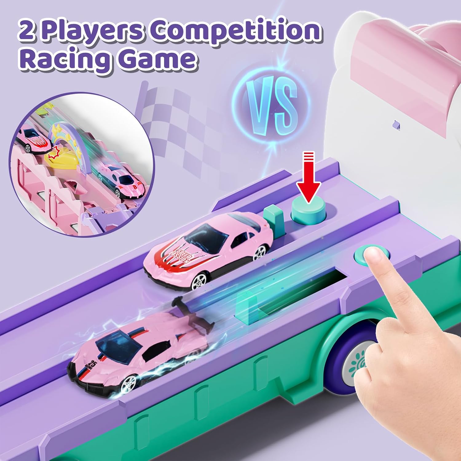 Thumbnail 1 de Lehoo Castle Unicorn Transporter and Race Track – 2-in-1 Play Set for Toddlers