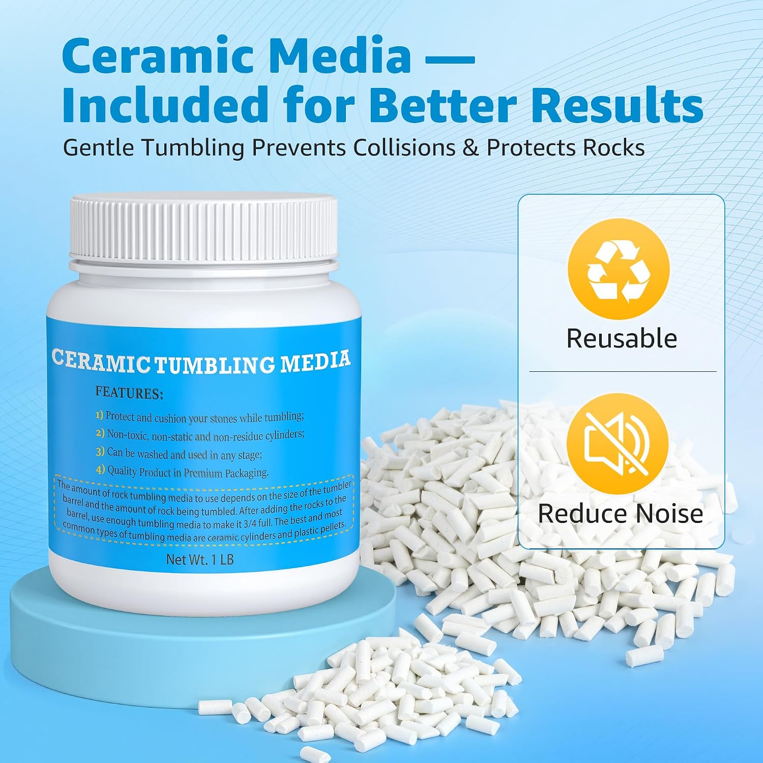 Thumbnail 5 de Rock Tumbler Polishing Grits and Ceramic Media Kit