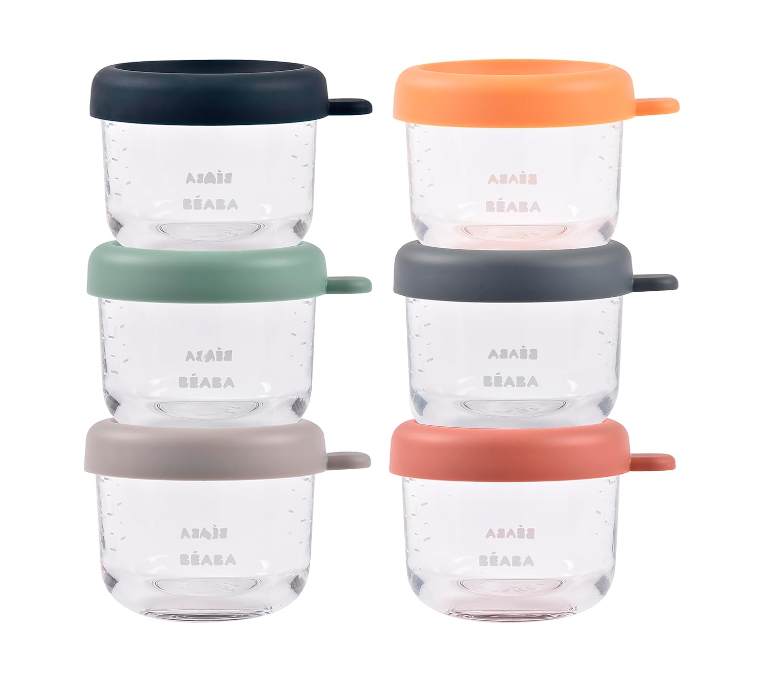 Detalle de BÉABA Set mit 6 Glas-Portionsbehältern, 150 ml, Sunrise
