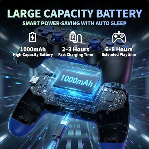 Detalle 2 de Mando Inalámbrico BJXOZ para PS4/PC: precisión, vibración y panel táctil con audio de 3,5 mm