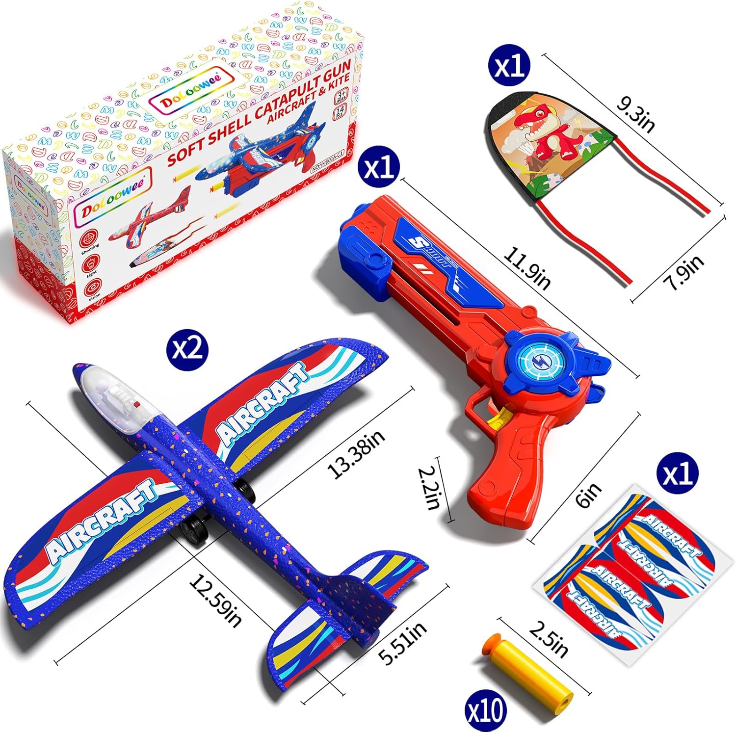 Thumbnail 6 de Doloowee 4 IN 1 Airplane Launcher Toys – LED Foam Glider with 2 Flight Modes for Outdoor Fun